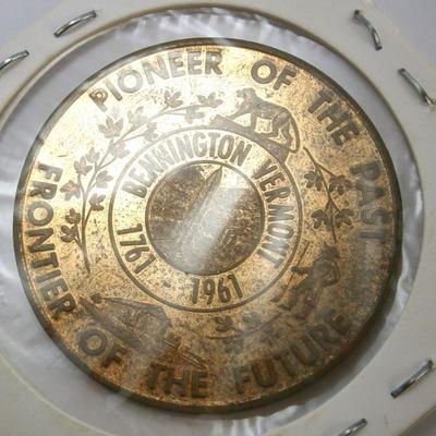 1961 Bennington Vermont Bicentennial Souvenir 50 Cent Brass Trade Token