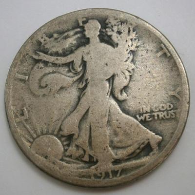 1917-D Silver Walking Liberty Half Dollar