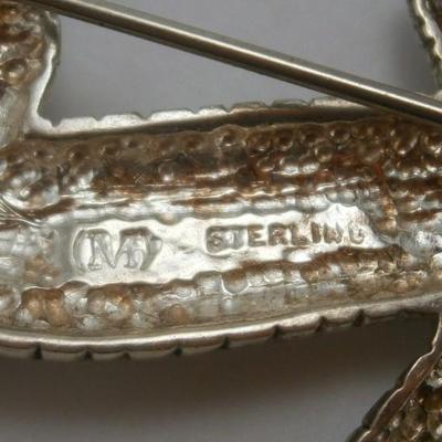 Vintage Figural Sterling Silver Lizard Pin