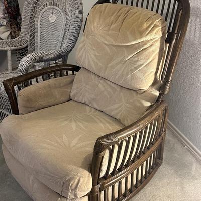 Lot 11: Wicker Chair, Shelf & More