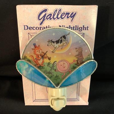 Nursery Rhyme Tiffany Style Night Light with Watercolor Prints & More (UB1-KW)