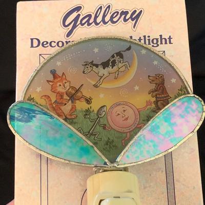 Nursery Rhyme Tiffany Style Night Light with Watercolor Prints & More (UB1-KW)