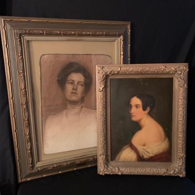 Ornately Framed Ladies Portraits (UB-KW)