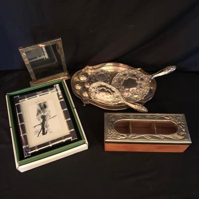 Kate Spade Silver Plated Picture Frame with Sterling Silver Pocket Mirror and More (UB-KW)