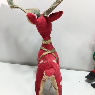 Fun Nationals Japan deer with vintage Santa Elf felt figure