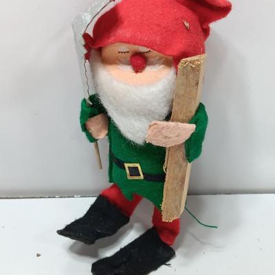 Fun Nationals Japan deer with vintage Santa Elf felt figure