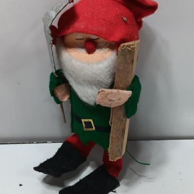 Fun Nationals Japan deer with vintage Santa Elf felt figure