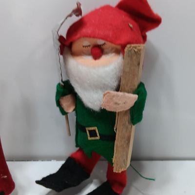 Fun Nationals Japan deer with vintage Santa Elf felt figure