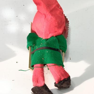 Fun Nationals Japan deer with vintage Santa Elf felt figure