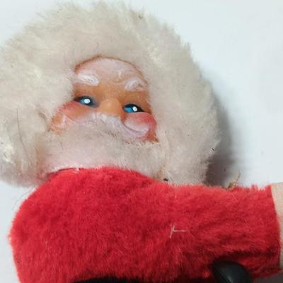 Three vintage clip on - grabber Christmas ornaments / Decorations