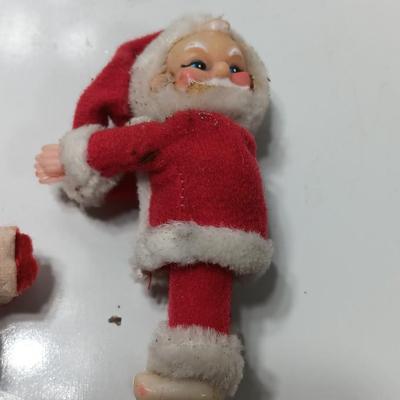 Three vintage clip on - grabber Christmas ornaments / Decorations