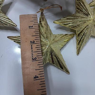 Tin Star themed candle lantern with glittery vintage plastic star ornaments