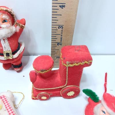 Four vintage felt Christmas ornaments