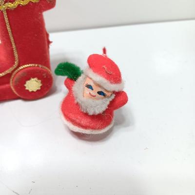 Four vintage felt Christmas ornaments