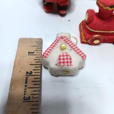 Four vintage felt Christmas ornaments