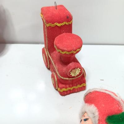 Four vintage felt Christmas ornaments