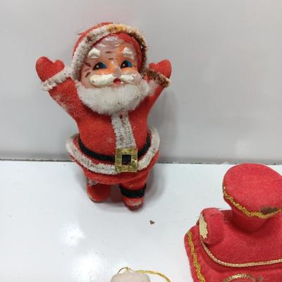 Four vintage felt Christmas ornaments