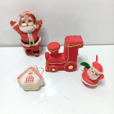 Four vintage felt Christmas ornaments