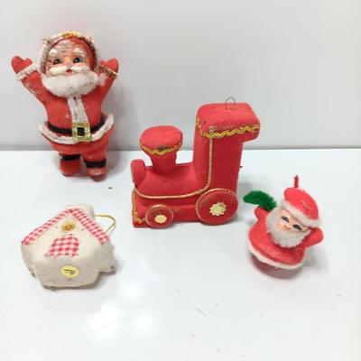 Four vintage felt Christmas ornaments