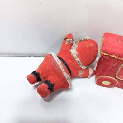 Four vintage felt Christmas ornaments