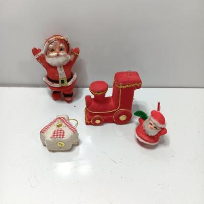 Four vintage felt Christmas ornaments