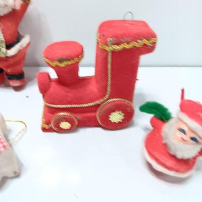 Four vintage felt Christmas ornaments