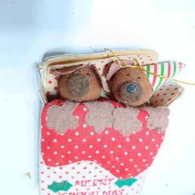 Vintage felt Christmas Teddy Bear ornaments and Decor