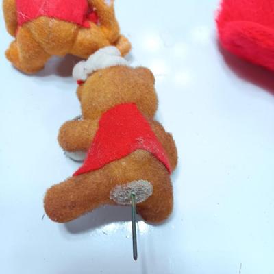Vintage felt Christmas Teddy Bear ornaments and Decor