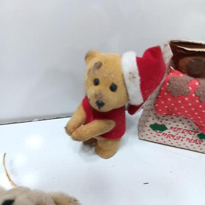 Vintage felt Christmas Teddy Bear ornaments and Decor