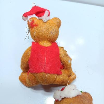 Vintage felt Christmas Teddy Bear ornaments and Decor