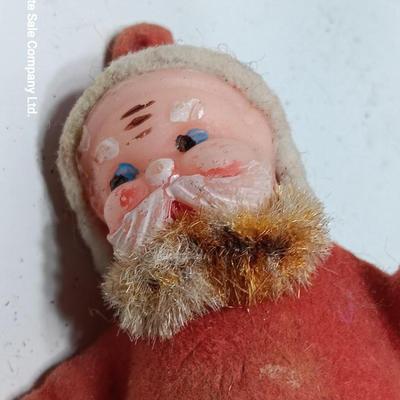 Three vintage felt ornaments - Snowman. - Mouse, and Santa