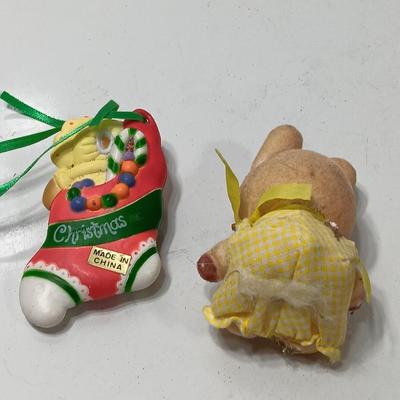 Baby's First Christmas 1989 Ornament with Flocked mouse