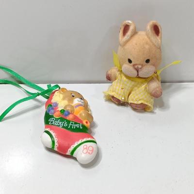 Baby's First Christmas 1989 Ornament with Flocked mouse