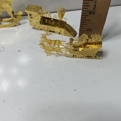 Small gold tin ornaments