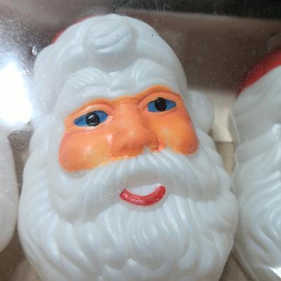 Deluxe Santa Lites 20 count vintage Santa face Indoor Outdoor light set NIB