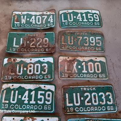 Colorado License plates 1966 & 1967 all LU plates