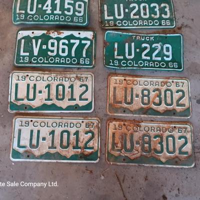 Colorado License plates 1966 & 1967 all LU plates