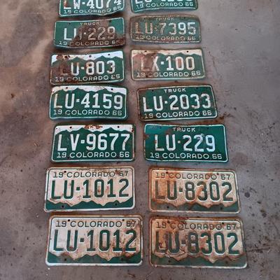 Colorado License plates 1966 & 1967 all LU plates