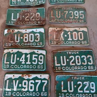 Colorado License plates 1966 & 1967 all LU plates