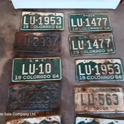 Colorado License plates 1964 & 1968 all LU plates