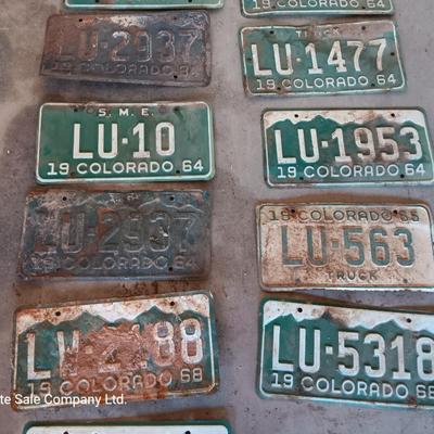 Colorado License plates 1964 & 1968 all LU plates