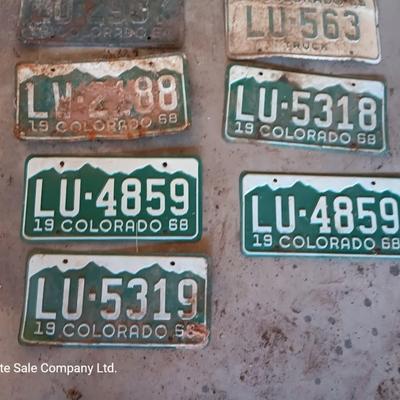Colorado License plates 1964 & 1968 all LU plates