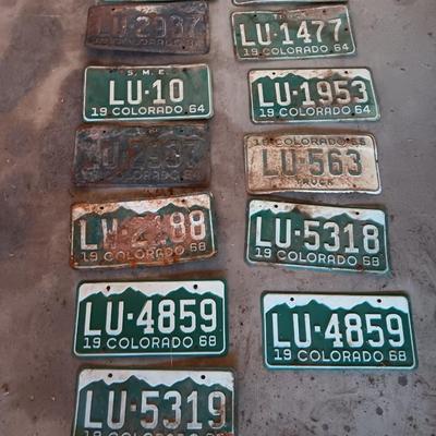 Colorado License plates 1964 & 1968 all LU plates
