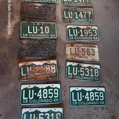 Colorado License plates 1964 & 1968 all LU plates