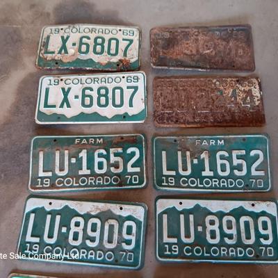 Colorado License plates all LU&LX - 1969 - 1970 - 1971 - and 1972
