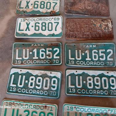Colorado License plates all LU&LX - 1969 - 1970 - 1971 - and 1972