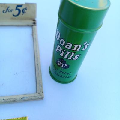 Small vintage advertising pieces - matchbooks -- tins - and more