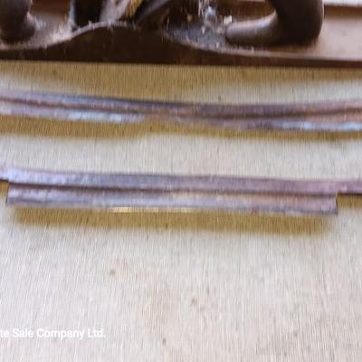 Vintage block plane with two wood handled Antique draw knives - Draw Knife