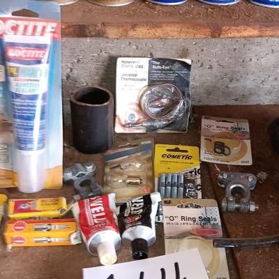 Garage chemicals Partial to full bottles with Automotive hardware