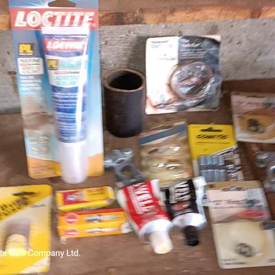 Garage chemicals Partial to full bottles with Automotive hardware